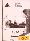 Tos-TOS 63C-71C, Lathe Operations Maintenance and Electrical Manual 1962-63C-63C-71C-71C-01